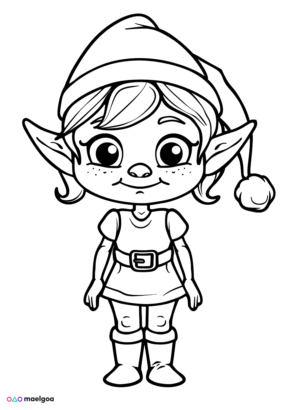 Image gratuite Coloriage elfe 8