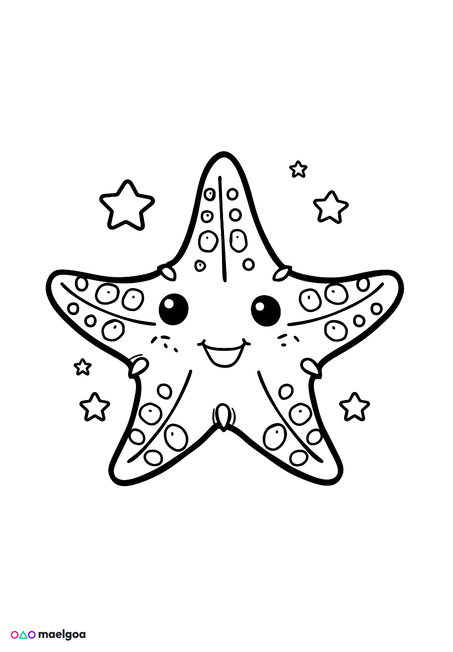Image gratuite Coloriage étoile de mer 2