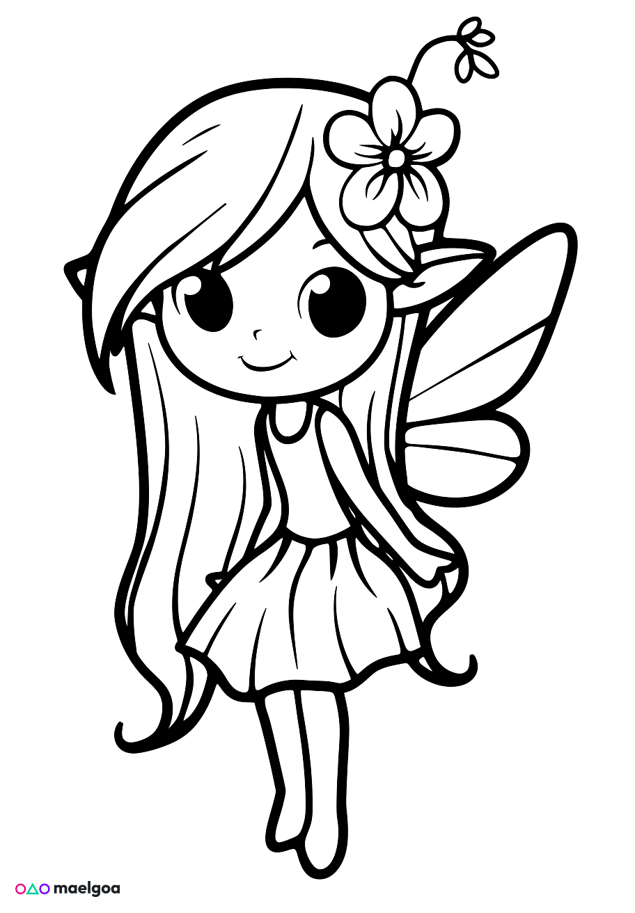Image gratuite Coloriage fée 1