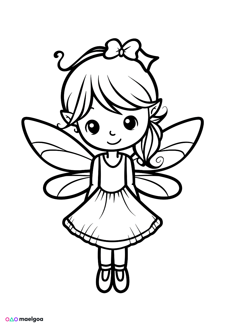 Image gratuite Coloriage fée 2