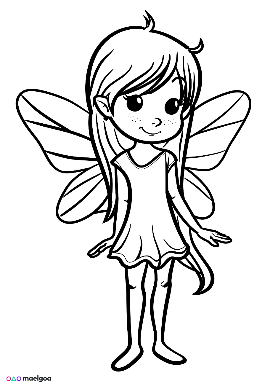 Image gratuite Coloriage fée 3