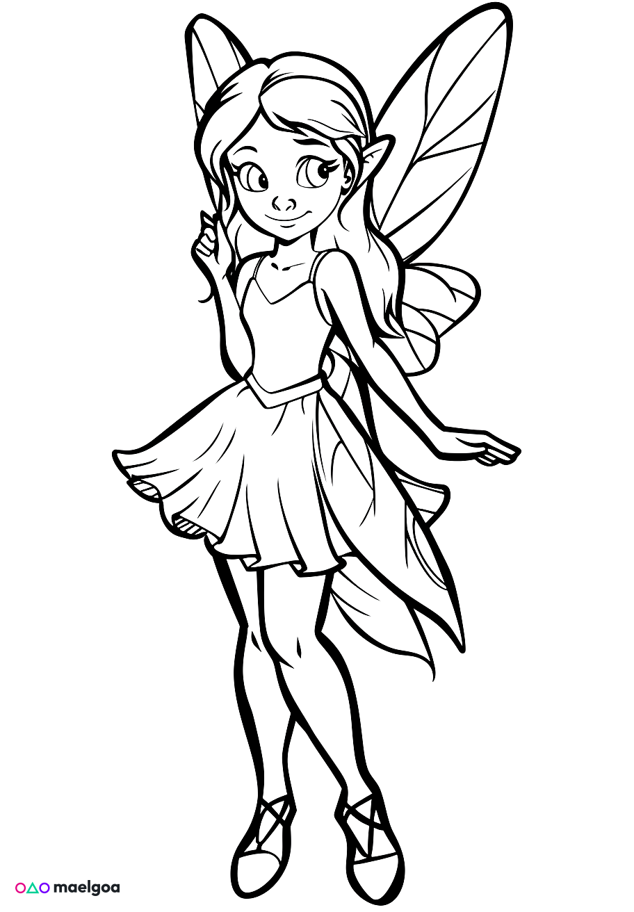 Image gratuite Coloriage fée 4
