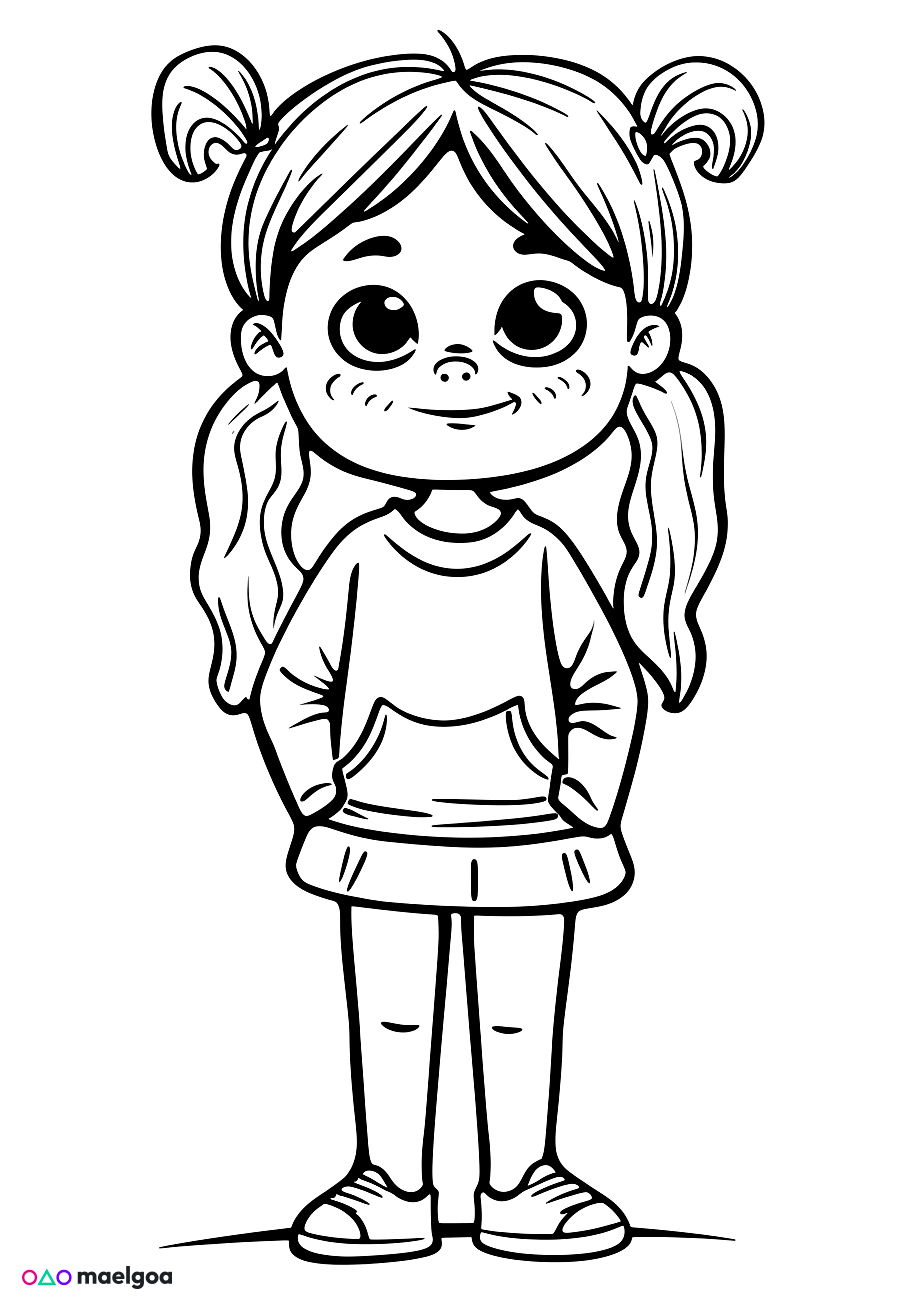 Image gratuite Coloriage fille 1