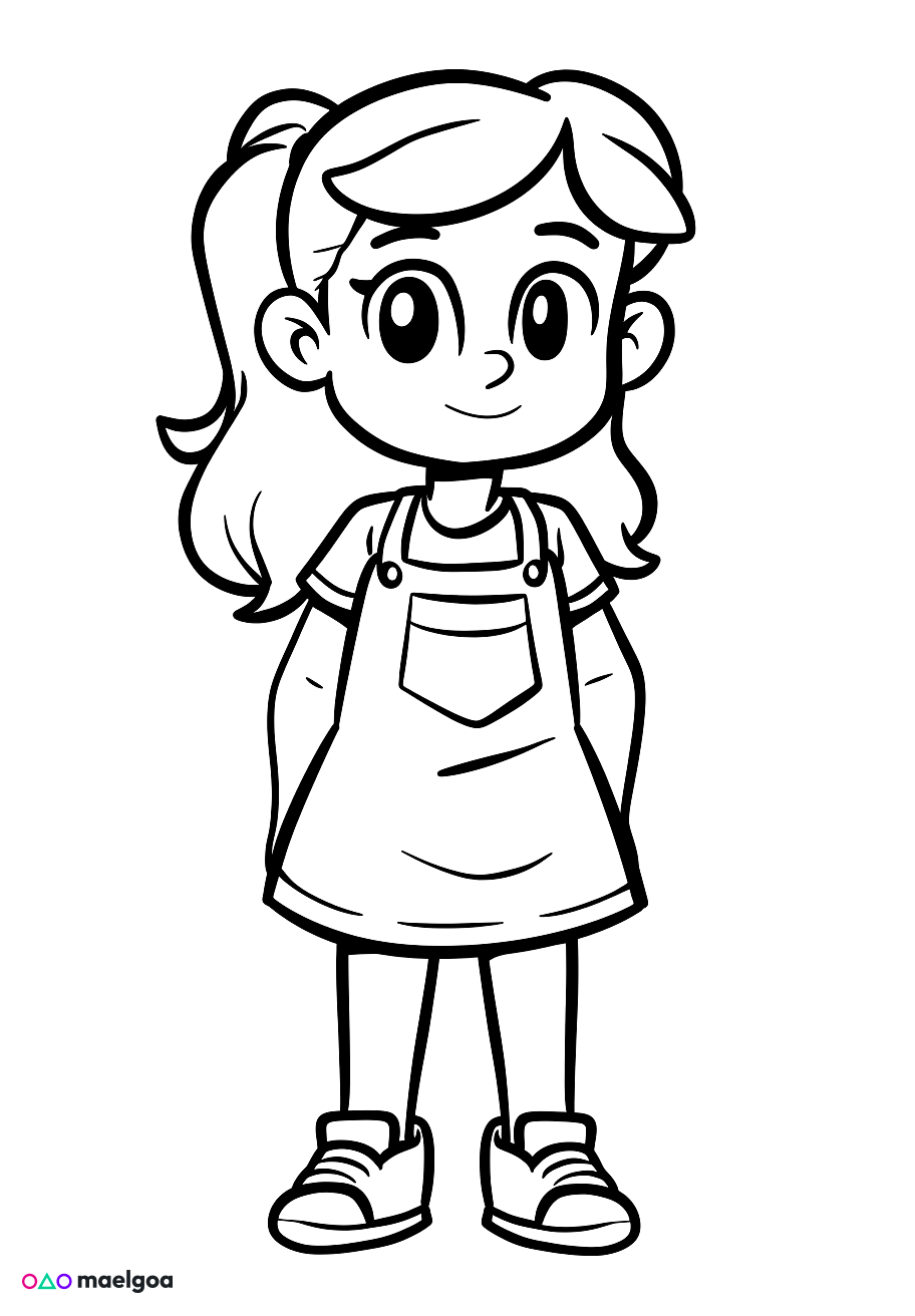 Image gratuite Coloriage fille 2