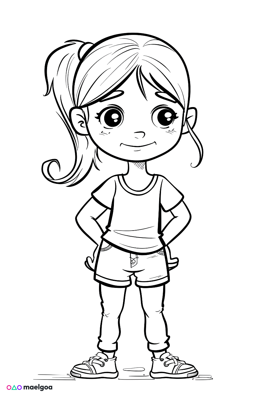 Image gratuite Coloriage fille 3