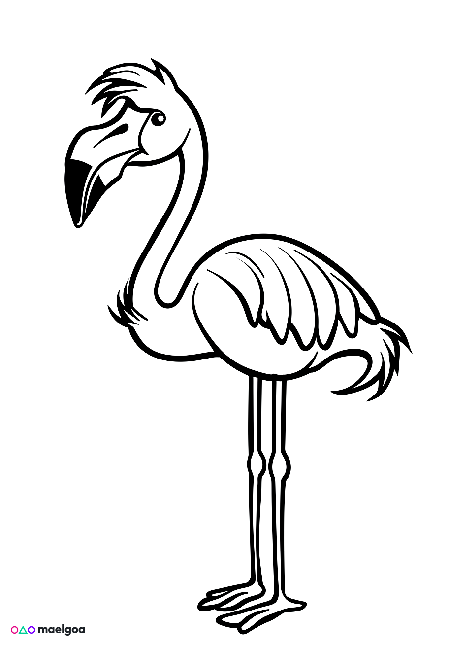 Image gratuite Coloriage flamant rose 6