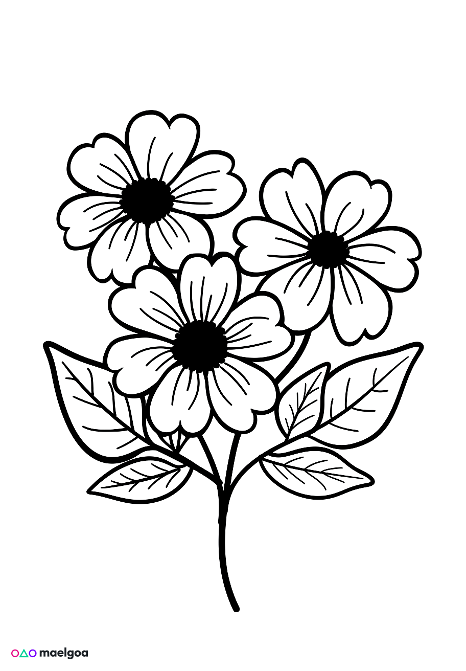 Image gratuite Coloriage fleurs 1