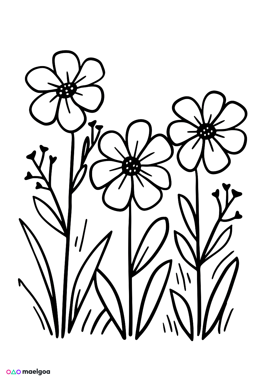 Image gratuite Coloriage fleurs 4
