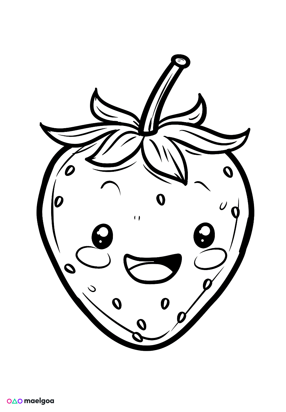 Image gratuite Coloriage fraise 2