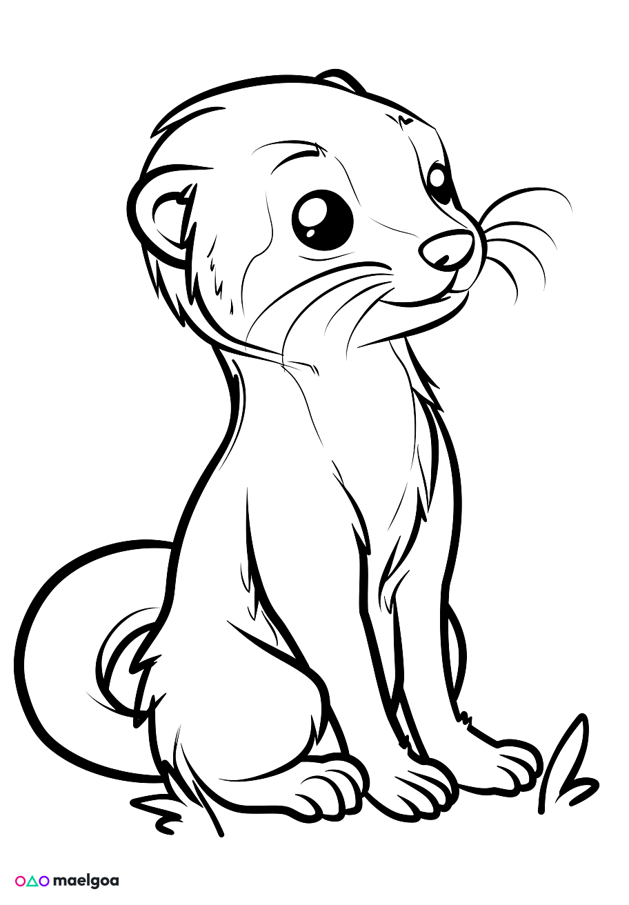 Image gratuite Coloriage furet 1