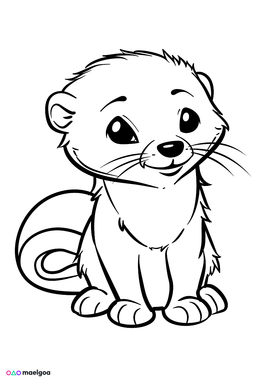 Image gratuite Coloriage furet 3