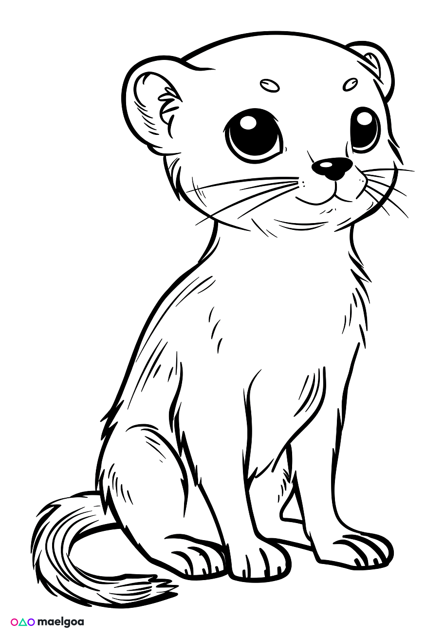 Image gratuite Coloriage furet 4