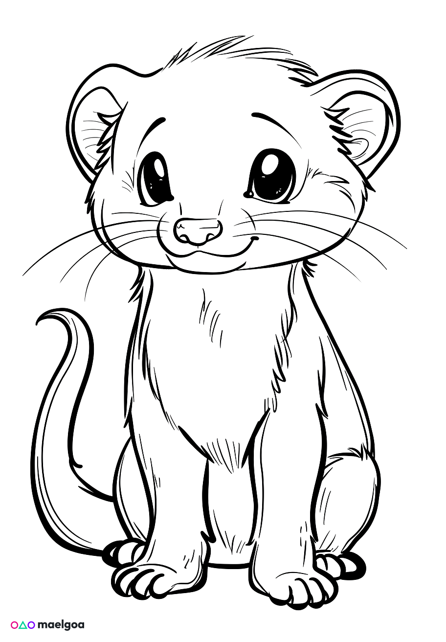 Image gratuite Coloriage furet 7