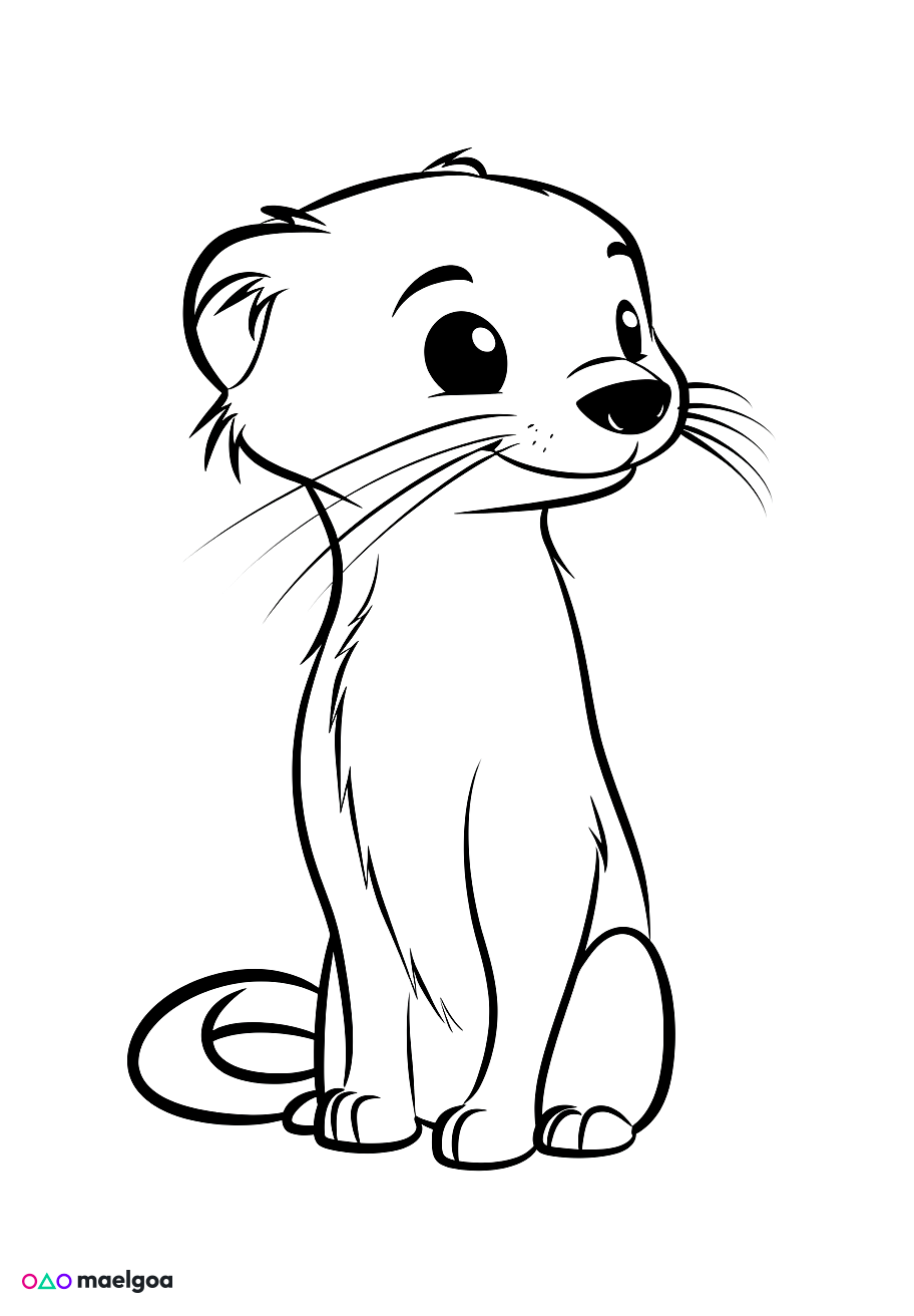 Image gratuite Coloriage furet 8