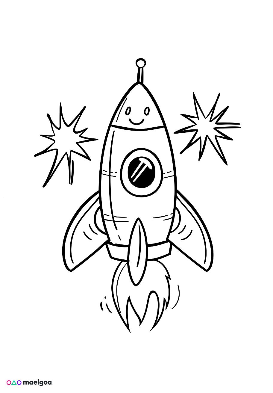 Image gratuite Coloriage fusée 1
