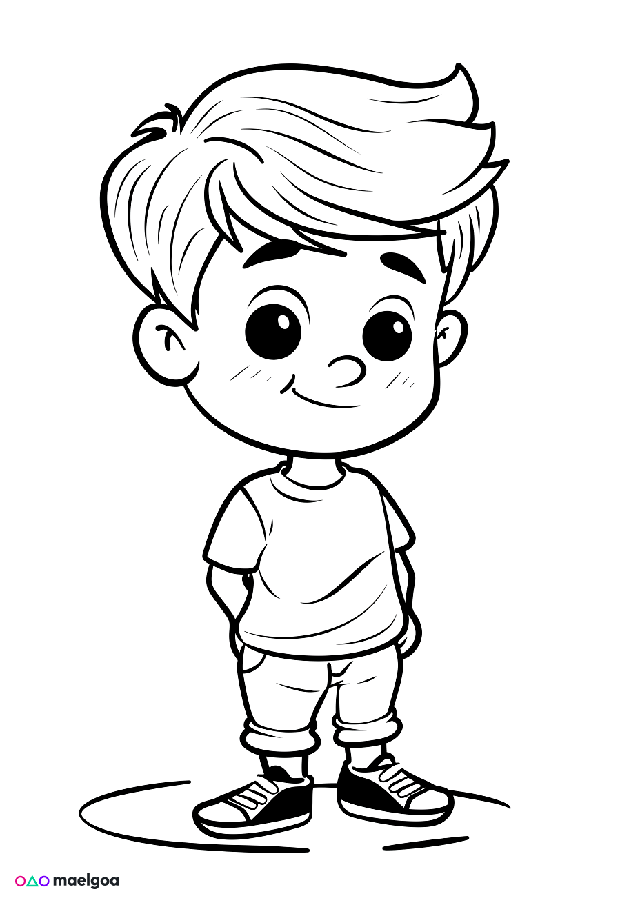 Image gratuite Coloriage garçon 1