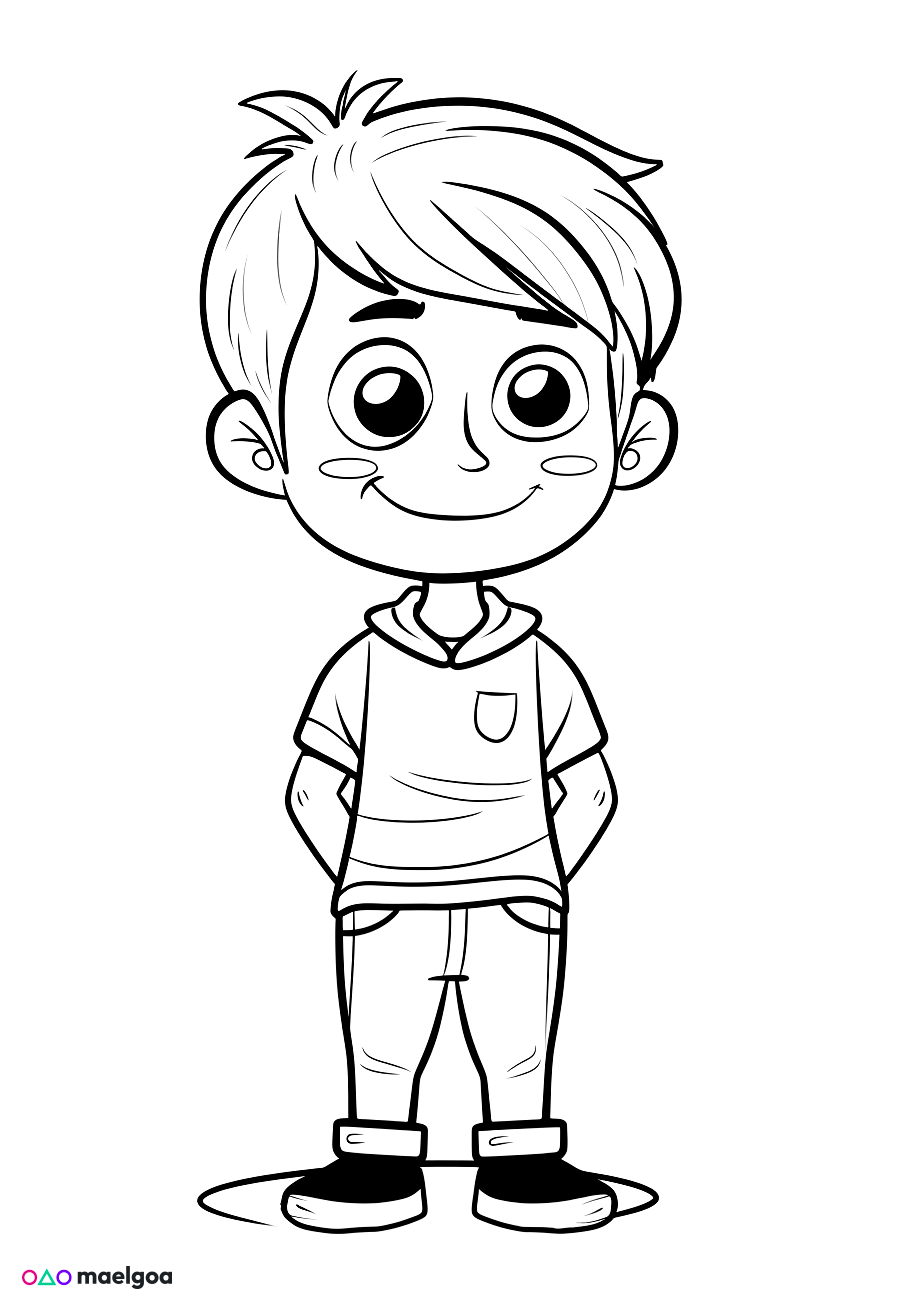 Image gratuite Coloriage garçon 2