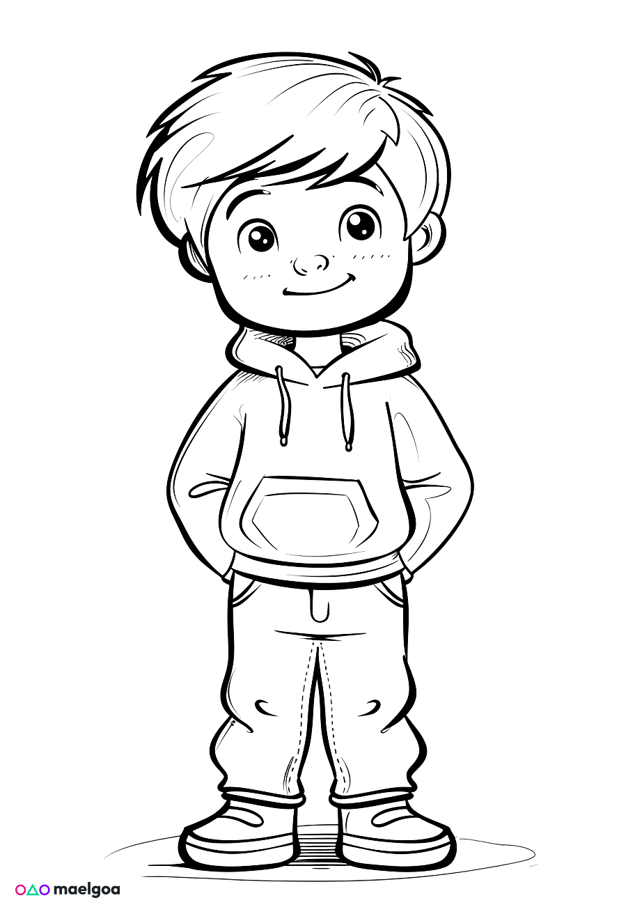 Image gratuite Coloriage garçon 3