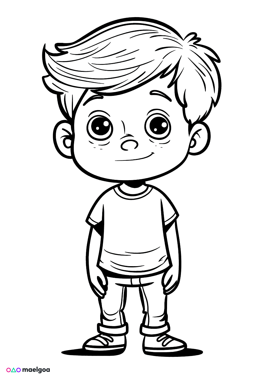 Image gratuite Coloriage garçon 5