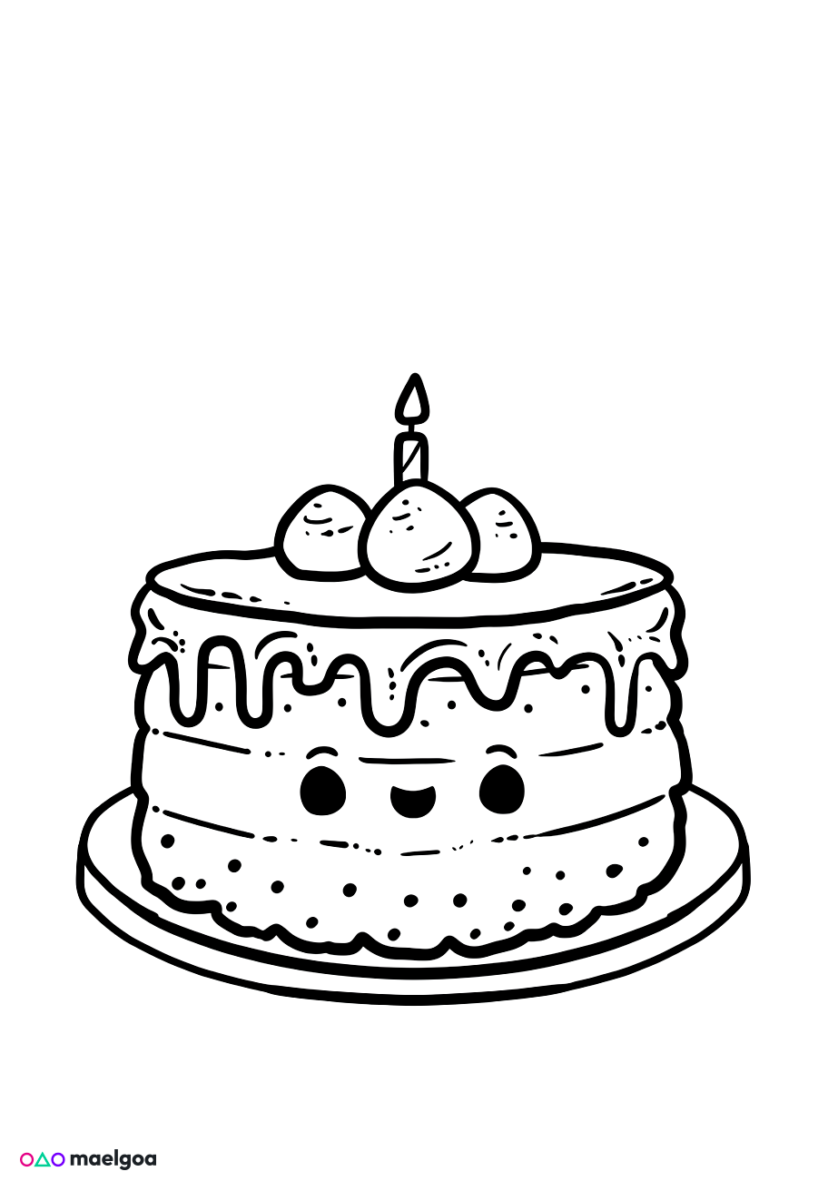 Image gratuite Coloriage gâteau 1