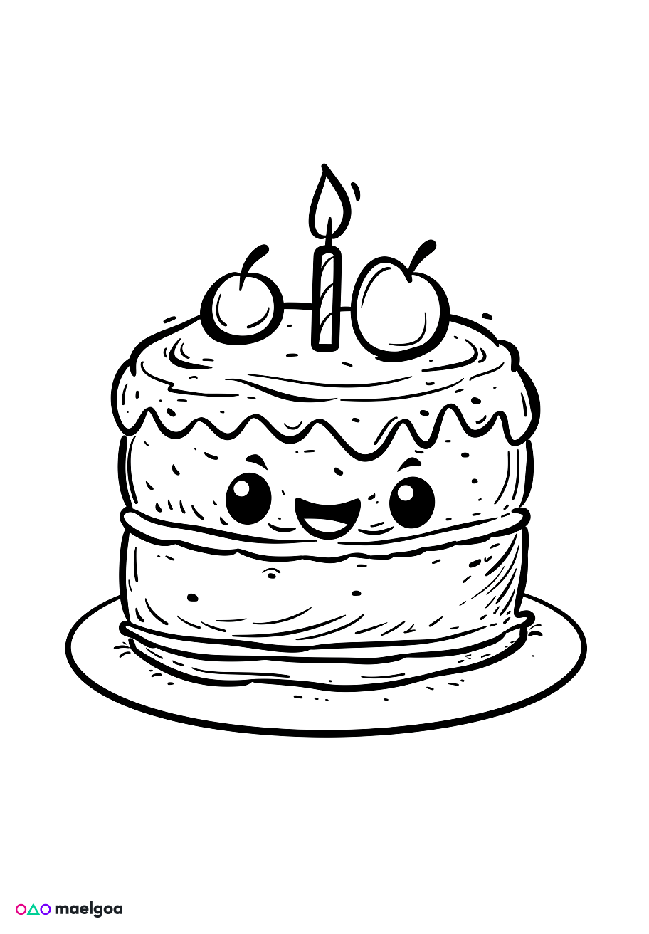 Image gratuite Coloriage gâteau 2