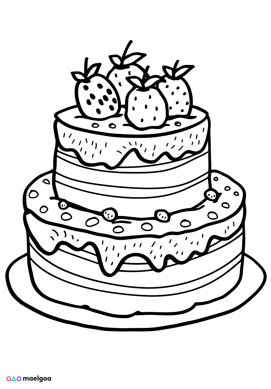 Image gratuite Coloriage gâteau 3