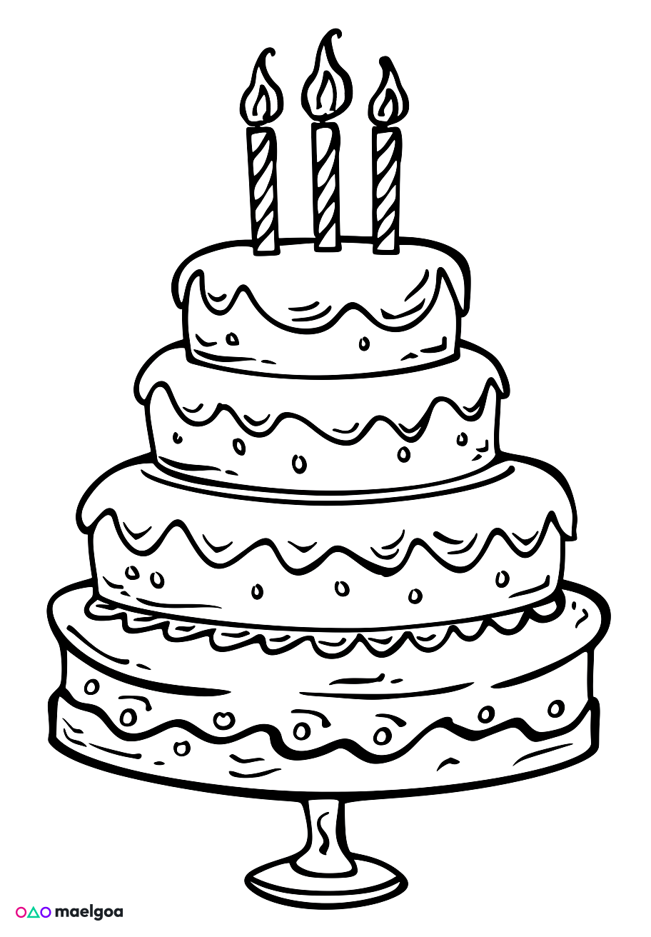 Image gratuite Coloriage gâteau d&rsquo;anniversaire 5
