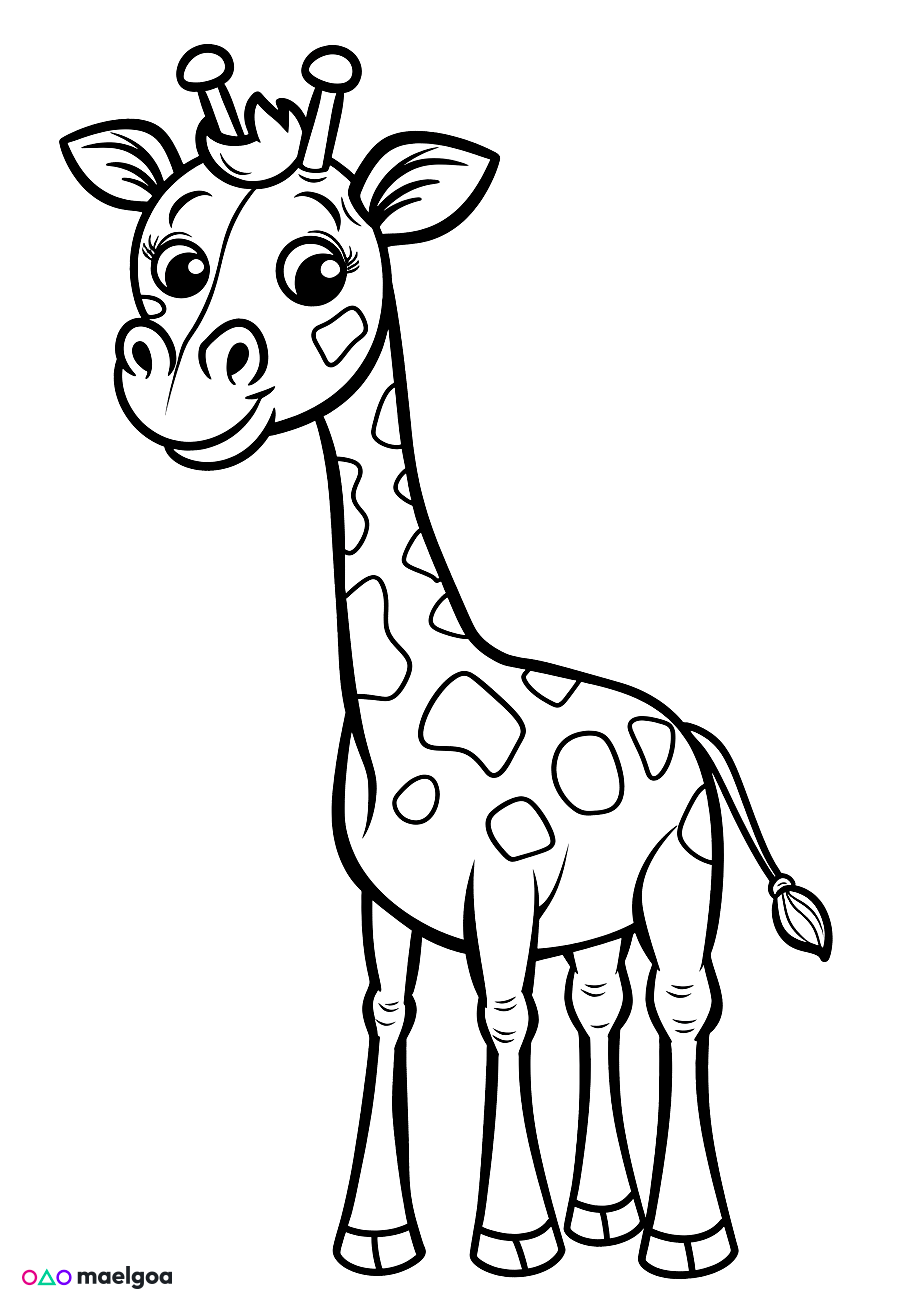 Image gratuite Coloriage girafe mignonne 1