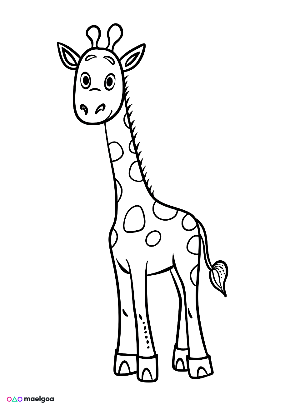 Image gratuite Coloriage girafe mignonne 2