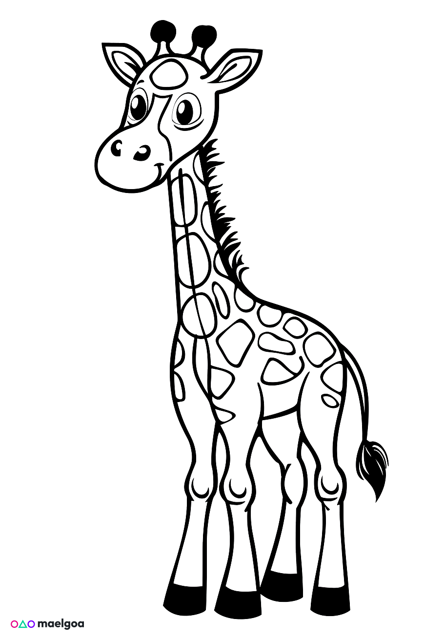 Image gratuite Coloriage girafe mignonne 3