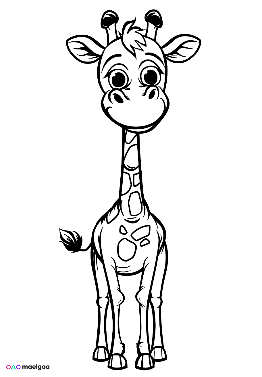 Image gratuite Coloriage girafe mignonne 4