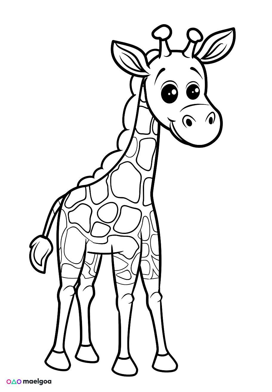 Image gratuite Coloriage girafe mignonne 5