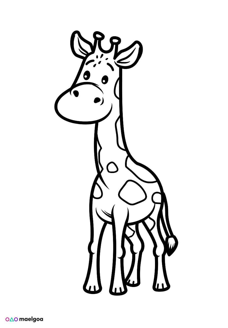 Image gratuite Coloriage girafe mignonne 6