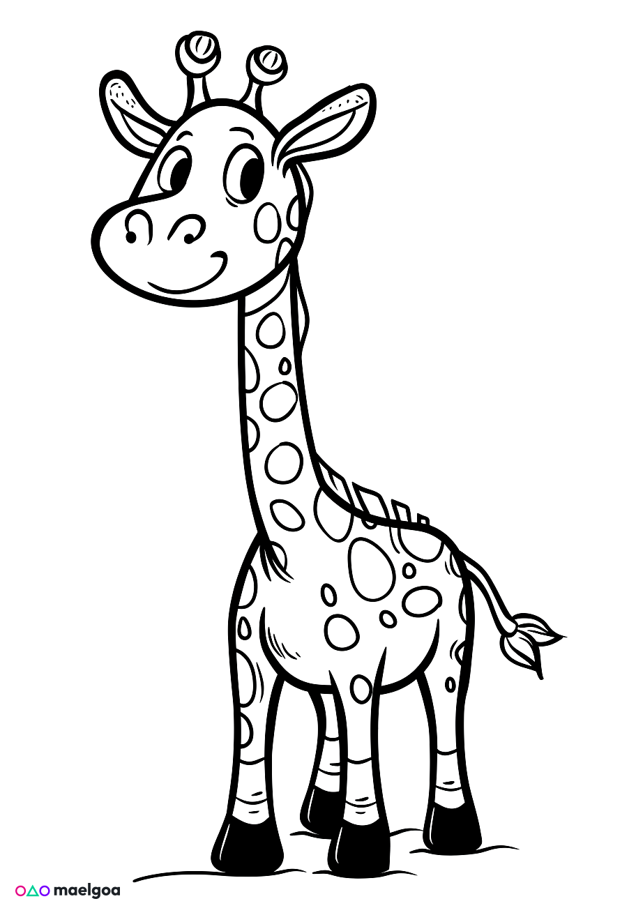 Image gratuite Coloriage girafe mignonne 7