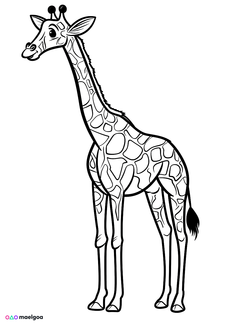 Image gratuite Coloriage girafe mignonne 8