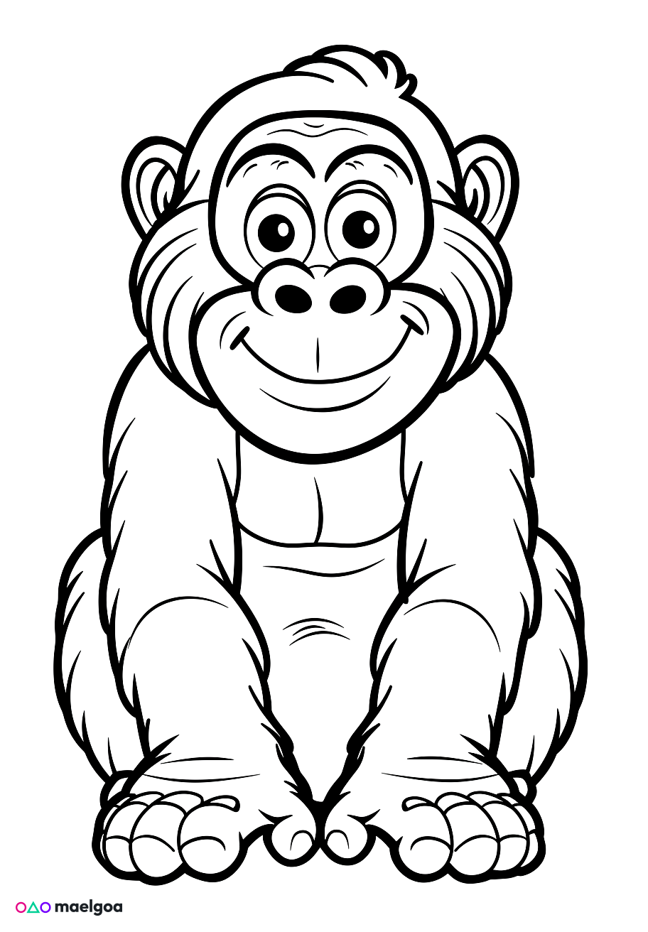 Image gratuite Coloriage gorille 1