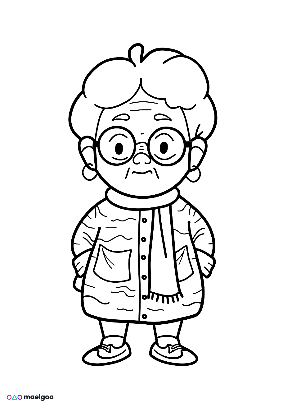 Image gratuite Coloriage grand-mère 3
