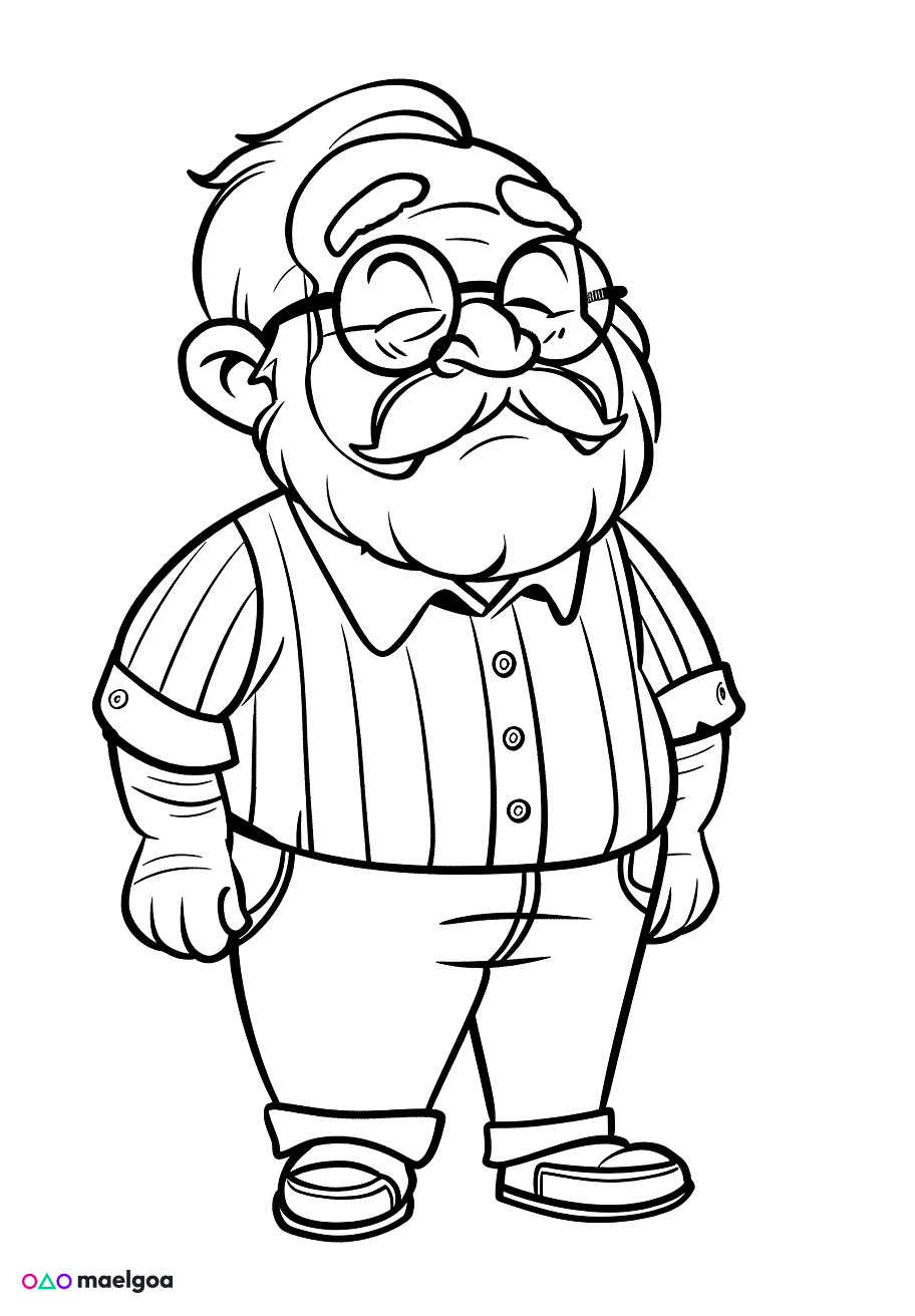 Image gratuite Coloriage grand-père 1
