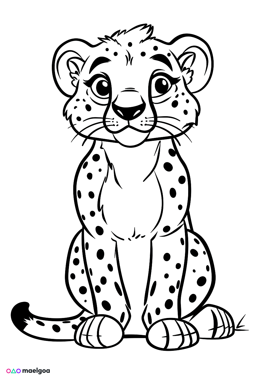 Image gratuite Coloriage guépard 1