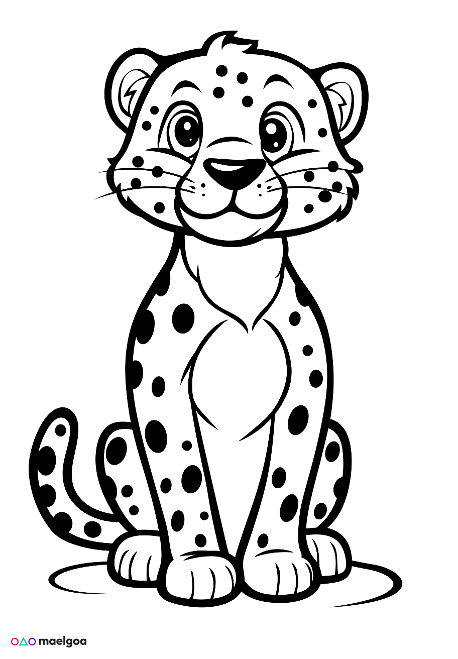 Image gratuite Coloriage guépard 3