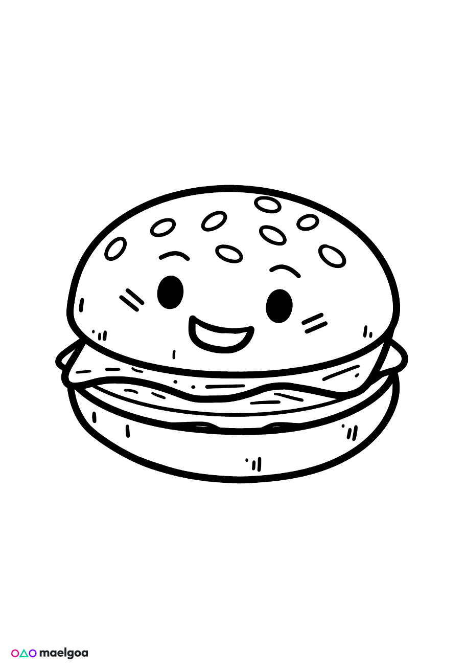 Image gratuite Coloriage hamburger 1