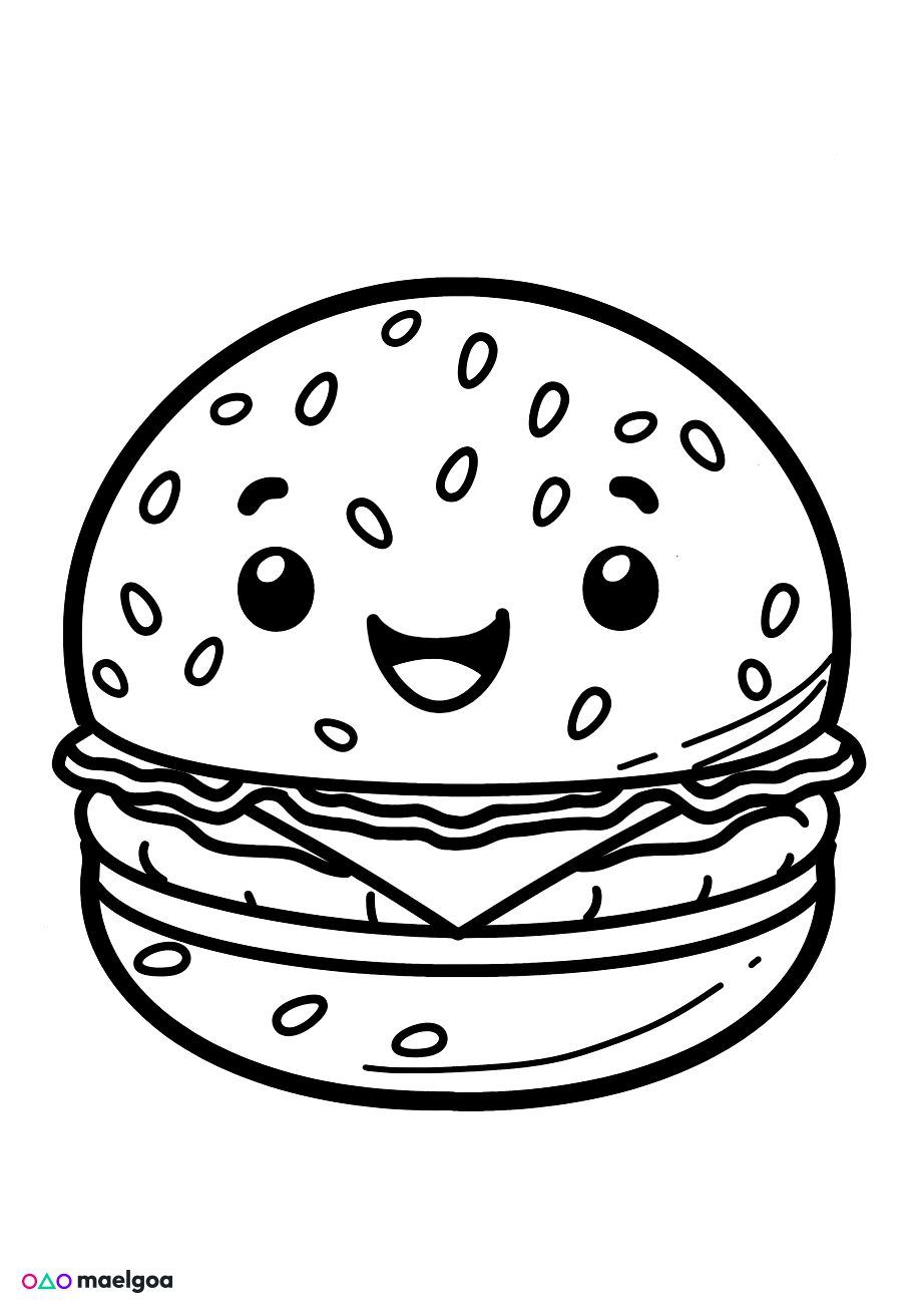 Image gratuite Coloriage hamburger 2