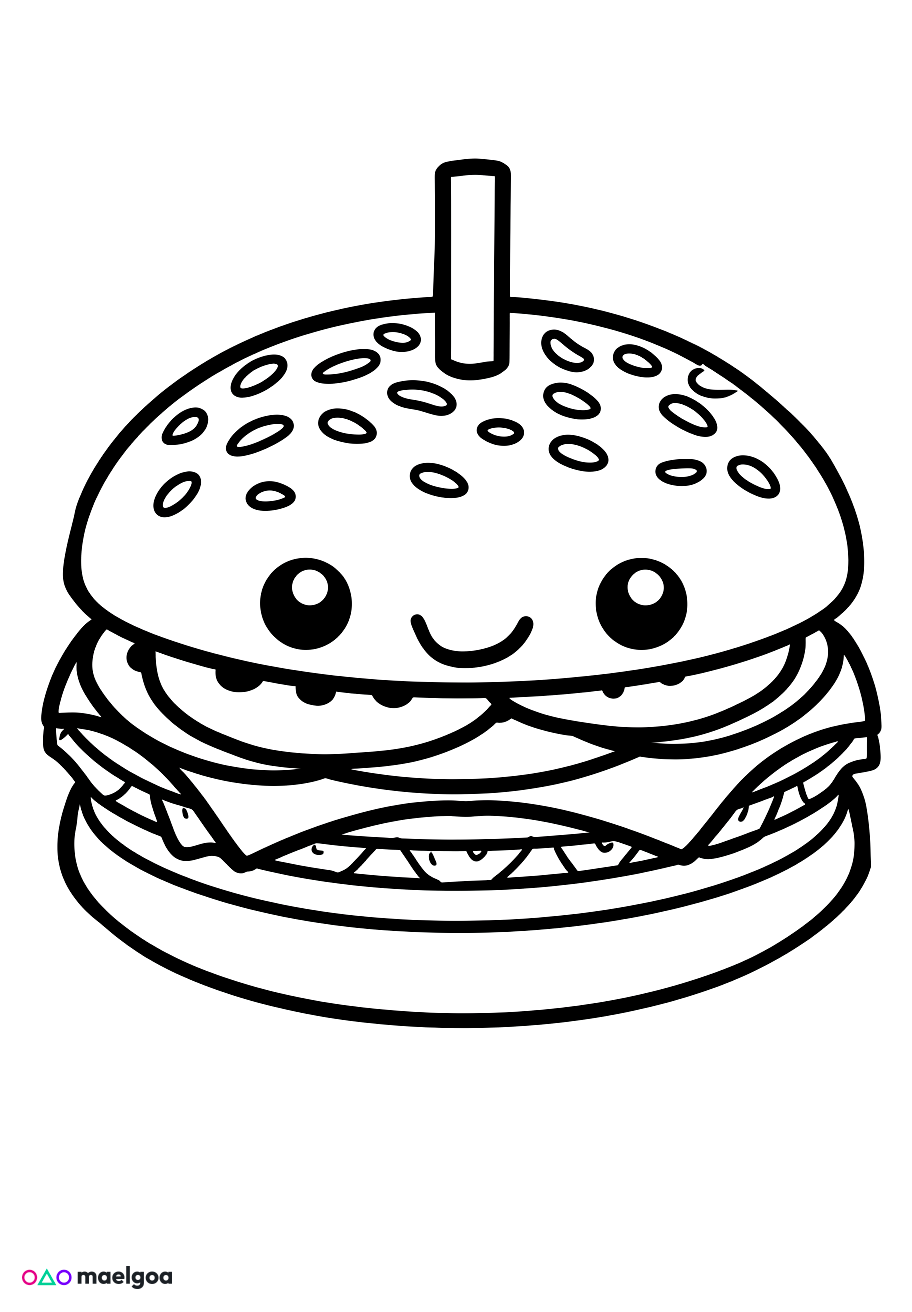 Image gratuite Coloriage hamburger 3