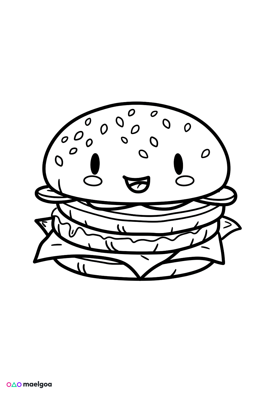 Image gratuite Coloriage hamburger 4