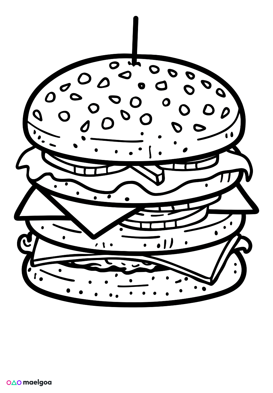 Image gratuite Coloriage hamburger 5