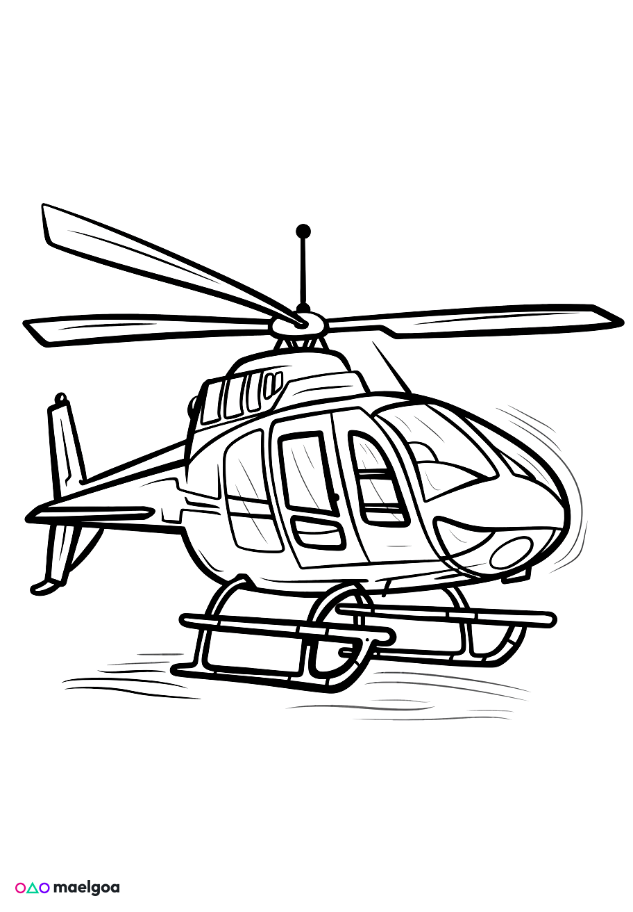 Image gratuite Coloriage hélicoptère 1