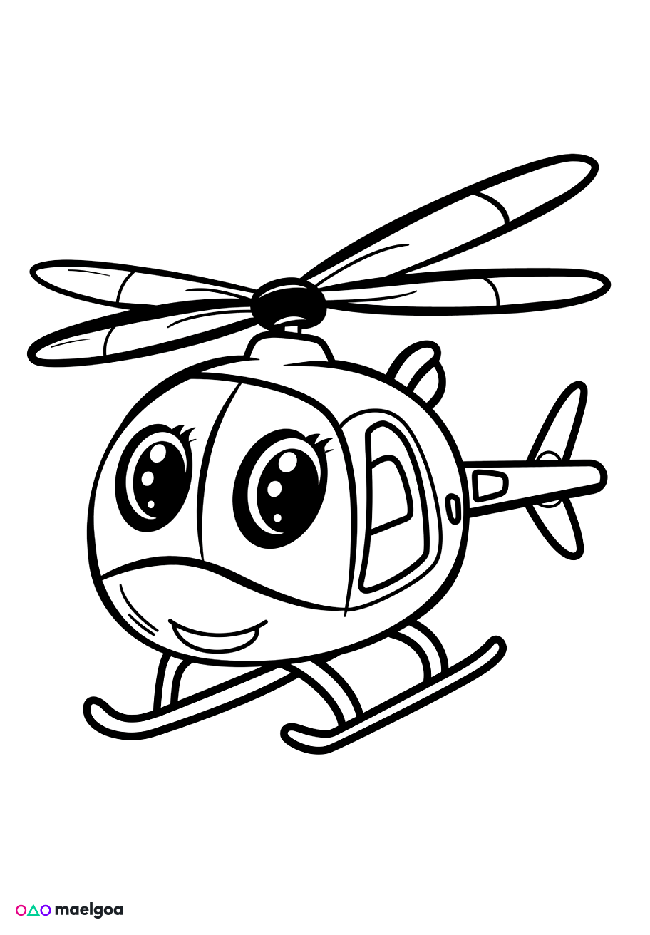 Image gratuite Coloriage hélicoptère 2