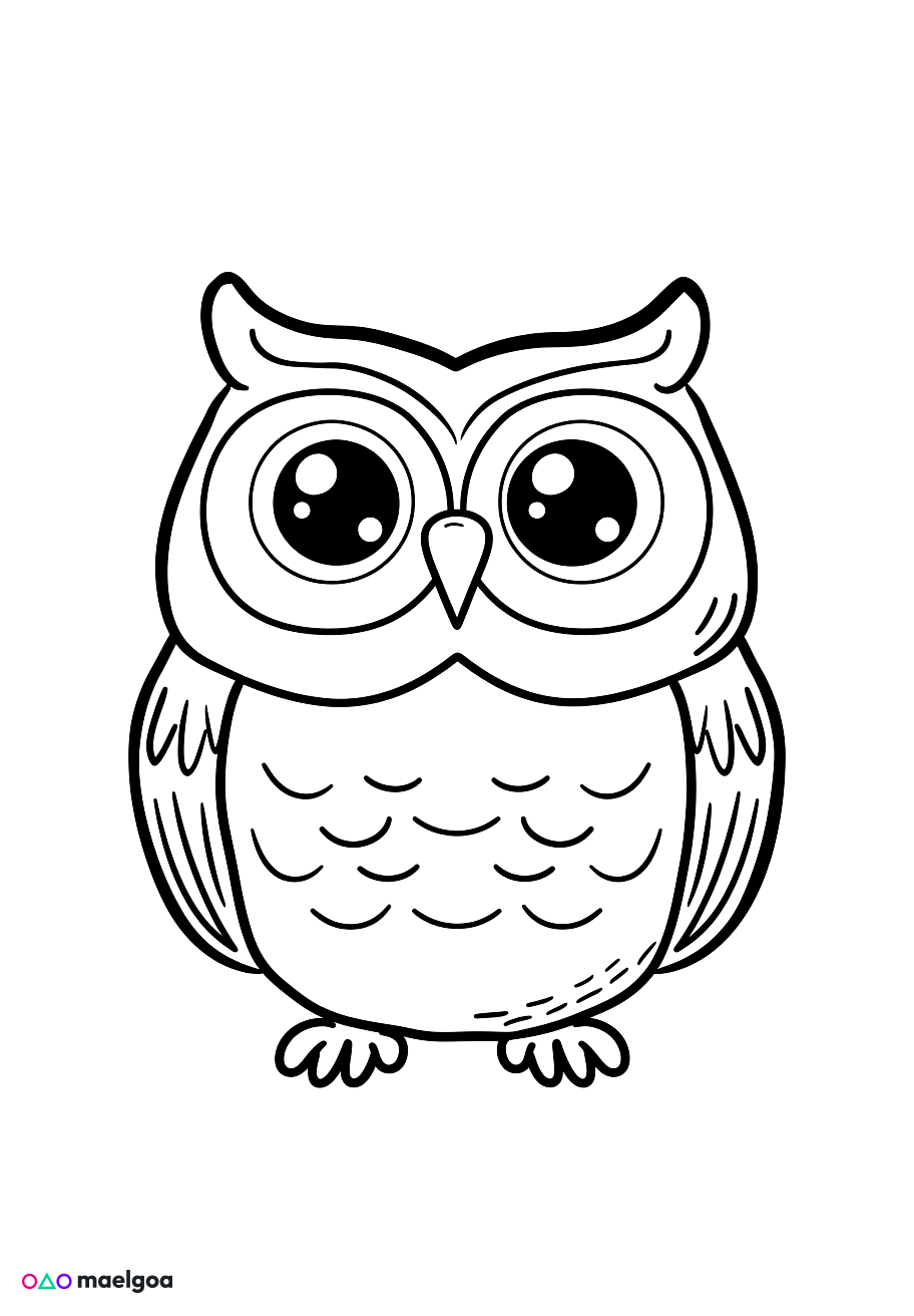 Image gratuite Coloriage hibou 1