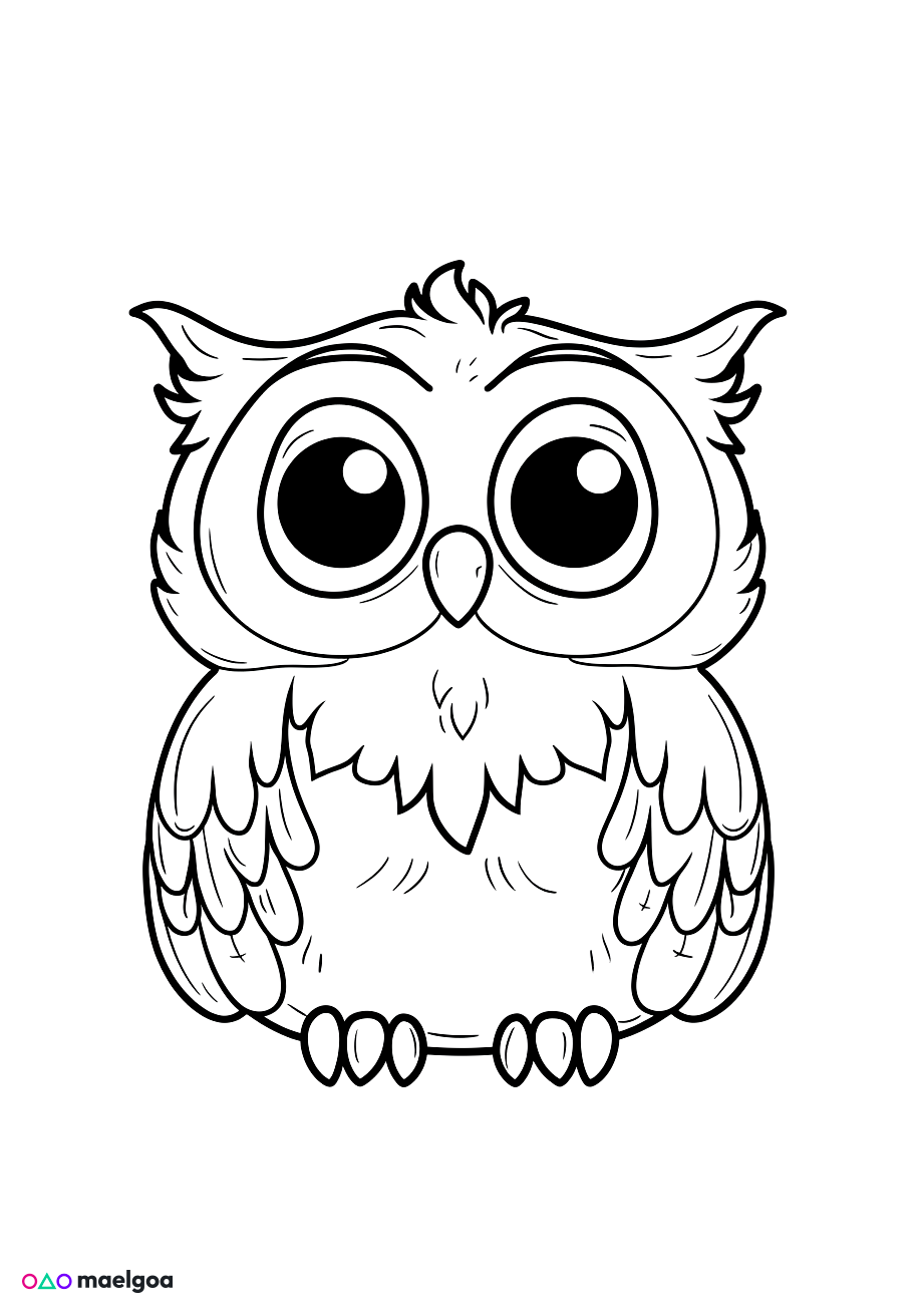 Image gratuite Coloriage hibou 2