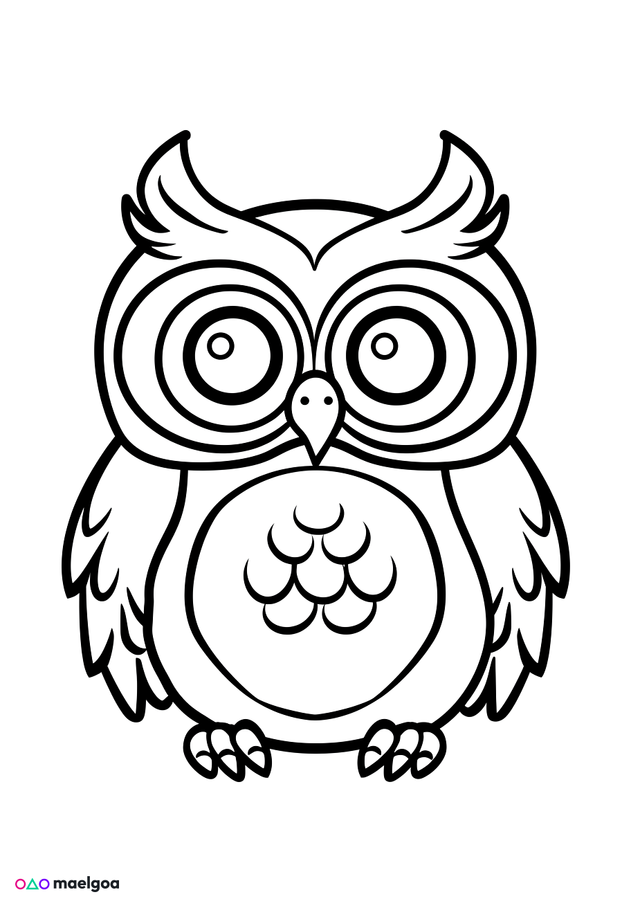 Image gratuite Coloriage hibou 3